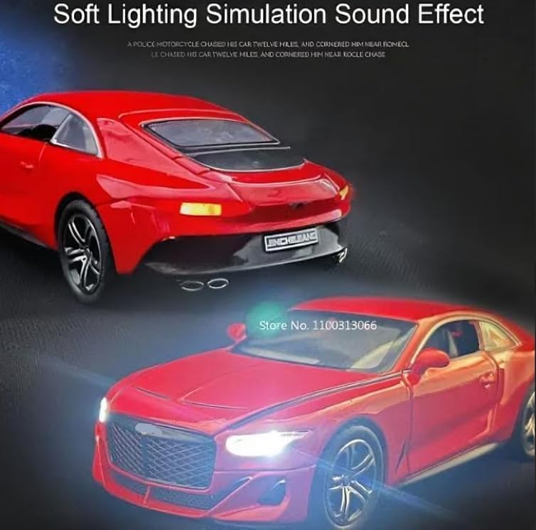 GenzToy™ Bentley Continental Mulliner 1:32 Die-Cast Metal Model Car with Lights, Sound & Pull Back Action