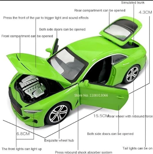 GenzToy™ Bentley Continental Mulliner 1:32 Die-Cast Metal Model Car with Lights, Sound & Pull Back Action