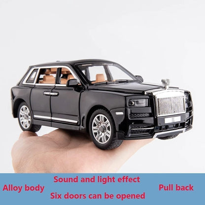 GenzToy™ Rolls-Royce Cullinan 1:32 Die-Cast Metal Model Car with Lights, Sound & Pull Back Action