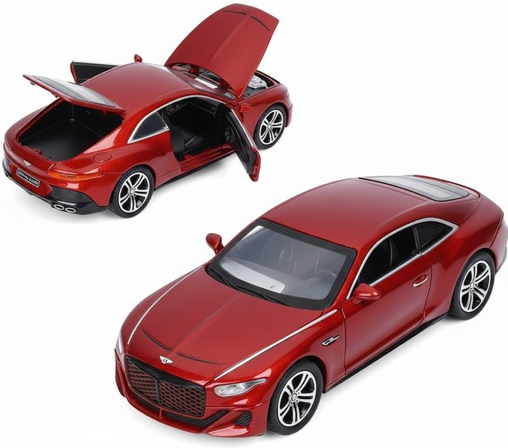 GenzToy™ Bentley Continental Mulliner 1:32 Die-Cast Metal Model Car with Lights, Sound & Pull Back Action